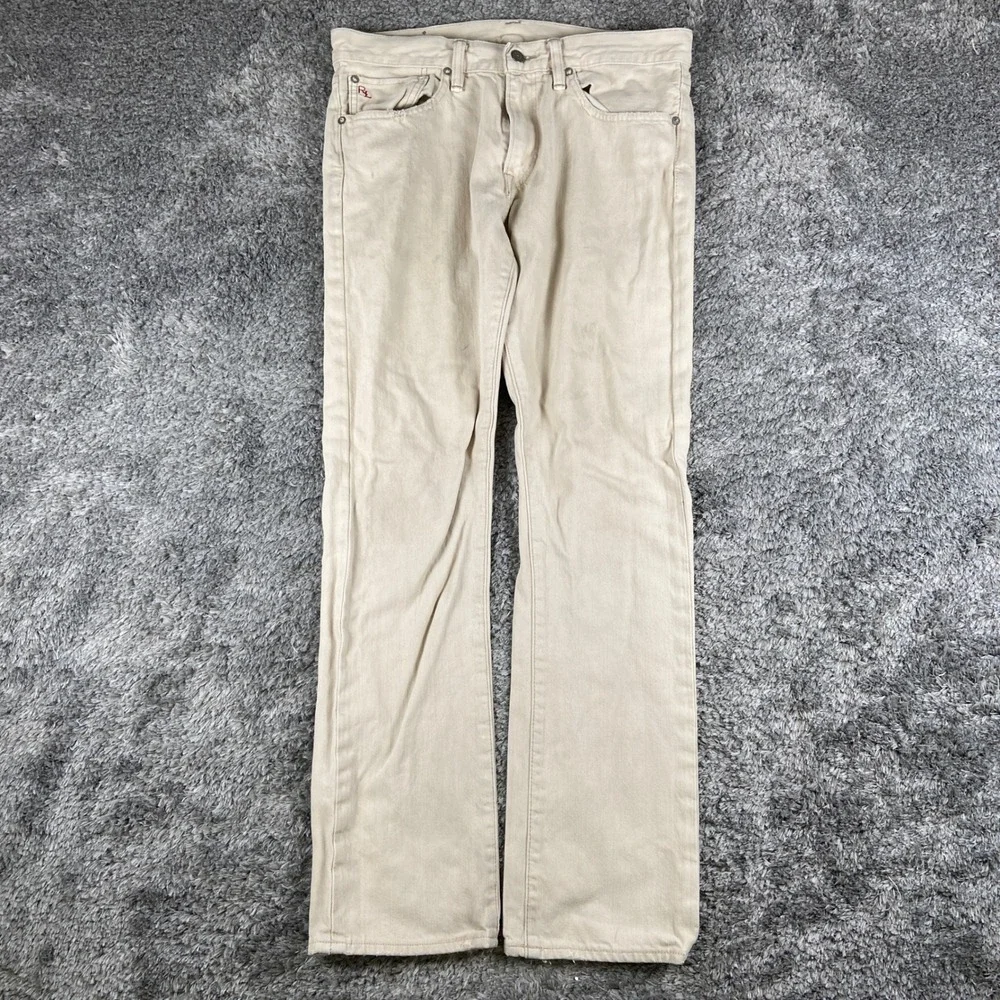 Polo Ralph Lauren Slim Straight‎ Jeans Mens 31x30 Beige Hudson Bone Denim Pants